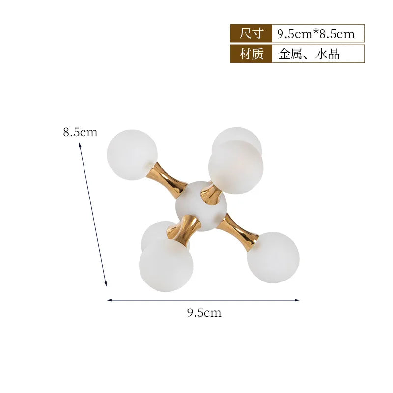 Afralia™ Crystal Ball Molecule Geometric Metal Ornament Home Decor