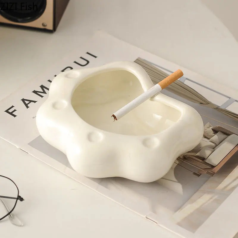 Afralia™ Cat Paw Porcelain Ashtray | Ceramic Smoking Accessories | Unique Gift for Him