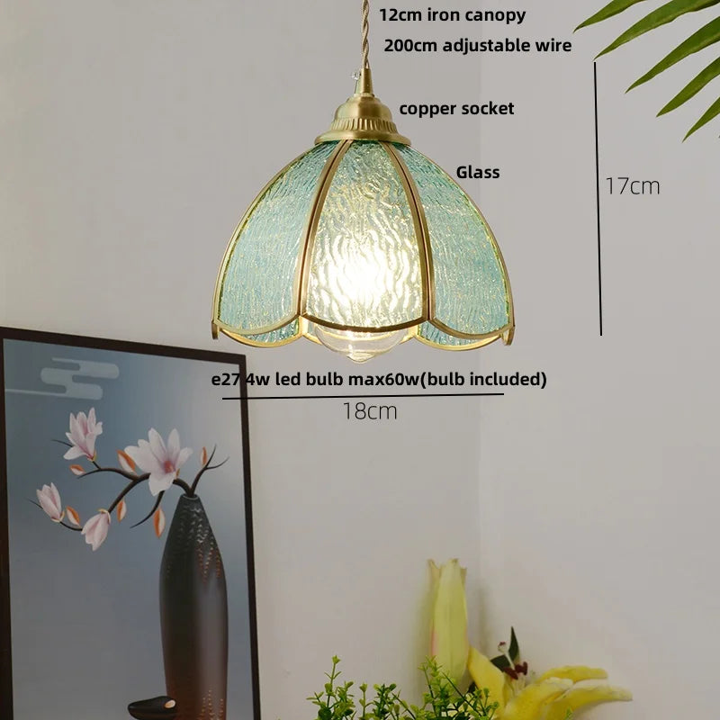 Afralia™ Blue Glass LED Pendant Lamp - Nordic Modern Hanging Light
