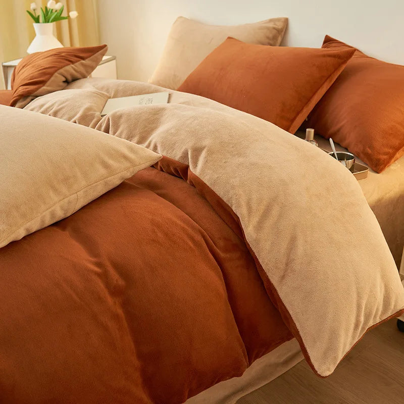 Afralia™ Milk Velvet Plush Comforter Cover for Autumn & Winter