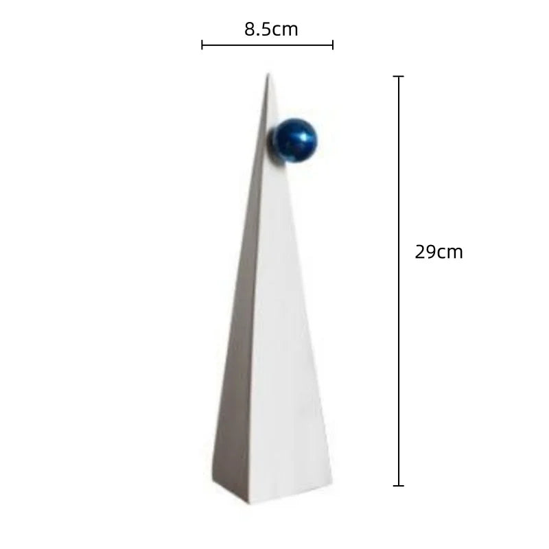 Afralia™ Geometric Triangle Blue Ball Ornament: Abstract Decorative Figurine