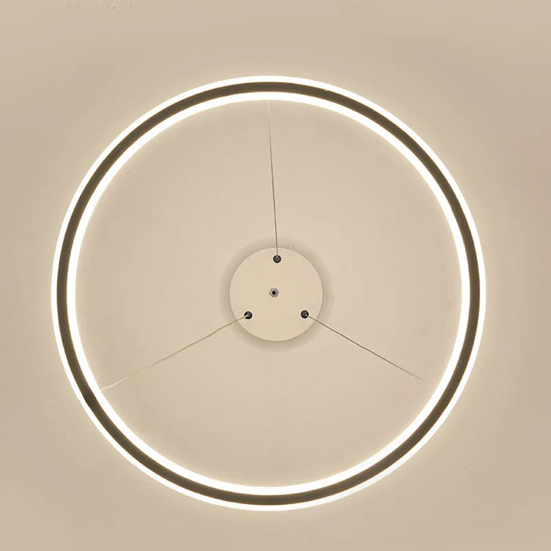 Afralia™ Nordic Round LED Ring Chandelier for Living Dining Bedroom