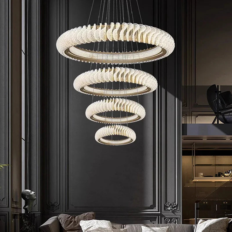 Afralia™ Crystal Chandelier: Elegant Living & Dining Room Pendant Lighting