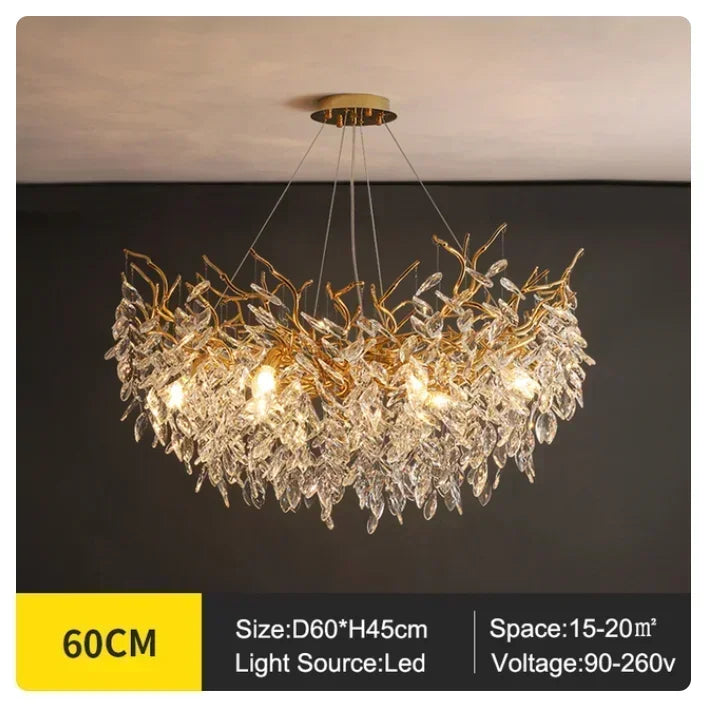 Afralia™ Modern Minimalist Crystal LED Chandelier for Luxury Living Room
