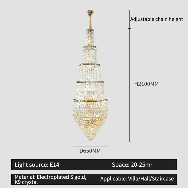 Afralia™ Crystal Loft Chandelier for Elegant Living Spaces