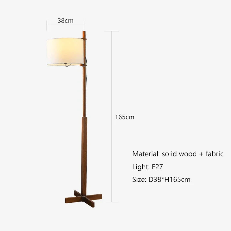 Afralia™ Solid Wood LED Floor Lamp for Home Decor and Living Room Lighting
