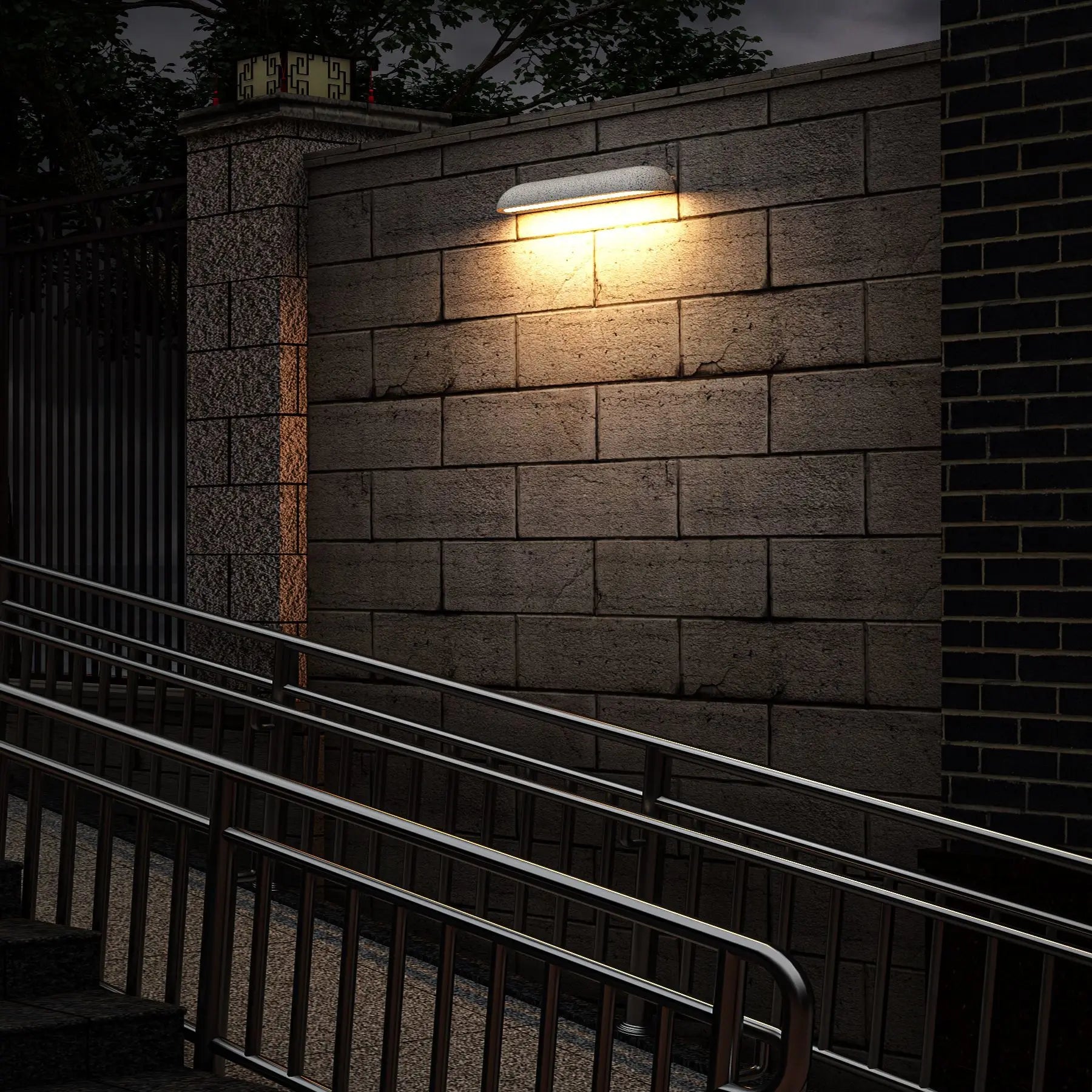 Afralia™ Outdoor LED Stone Wall Lamp for Balcony, Porch, Garden, Hotel & Shop