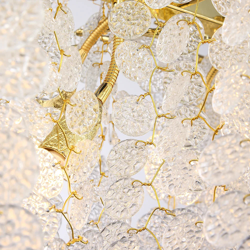 Afralia™ Gold Money Tree Branch Crystal Chandelier for Living Room and Bedroom