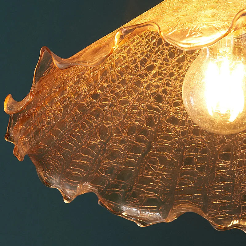 Afralia™ Wood Glass LED Pendant Lights Modern Hanging Lamp for Kitchen Living Room