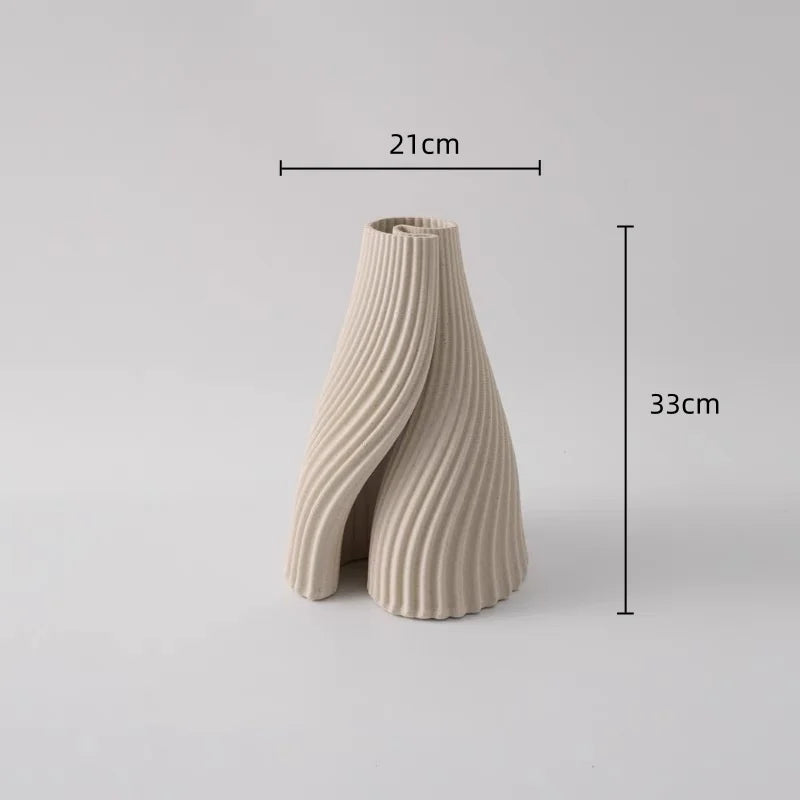 Afralia™ Geometric Folding Ceramic Flower Vase Home Decor Handicrafts