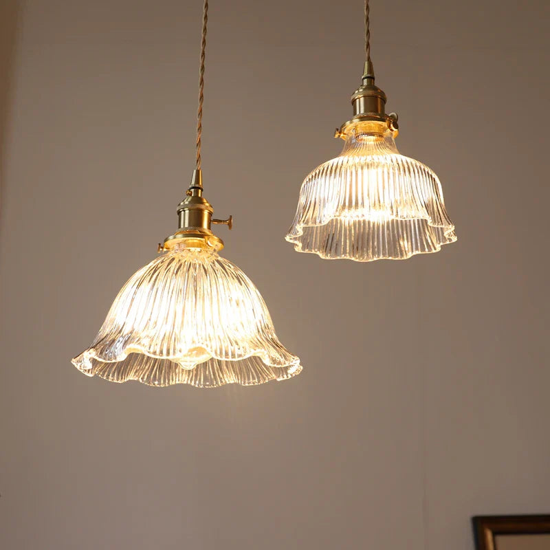Afralia™ Nordic Glass LED Pendant Lamp for Bedroom Living Room Decor