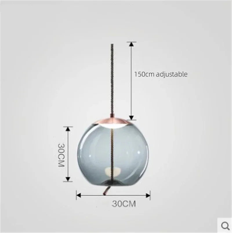 Afralia™ Modern LED Glass Chandelier for Living Room Bedroom Kitchen Pendant Lamp
