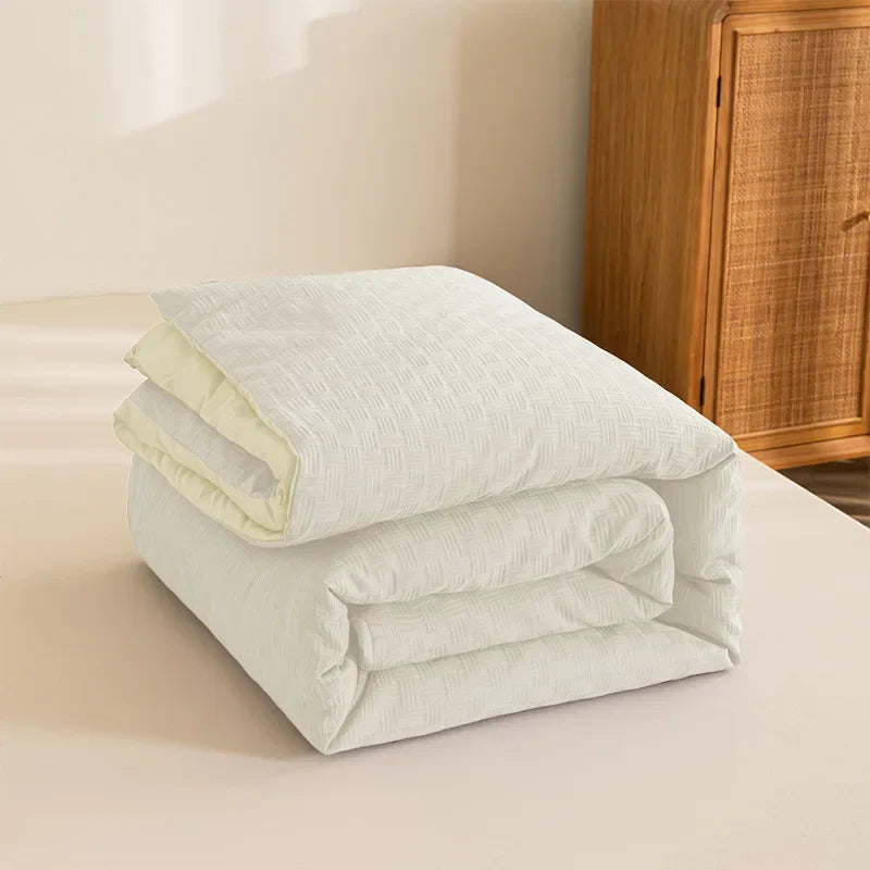 Afralia™ Waffle Grid Queen Duvet Two-sided Design Soft Breathable Comforter Blanket