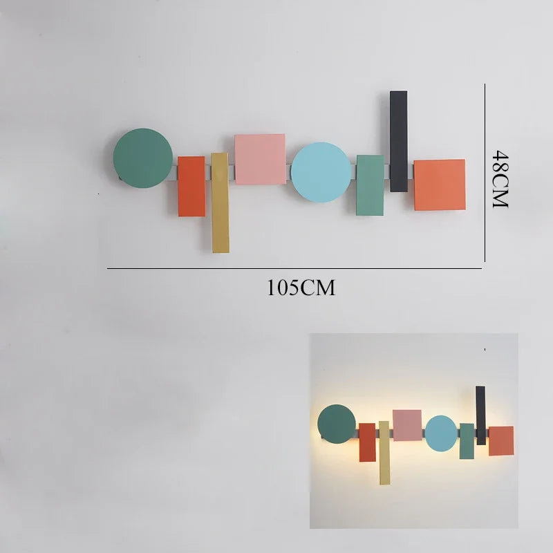 Afralia™ Geometric Flush Mount Macaron Lamp for Living Room Bedside Lighting