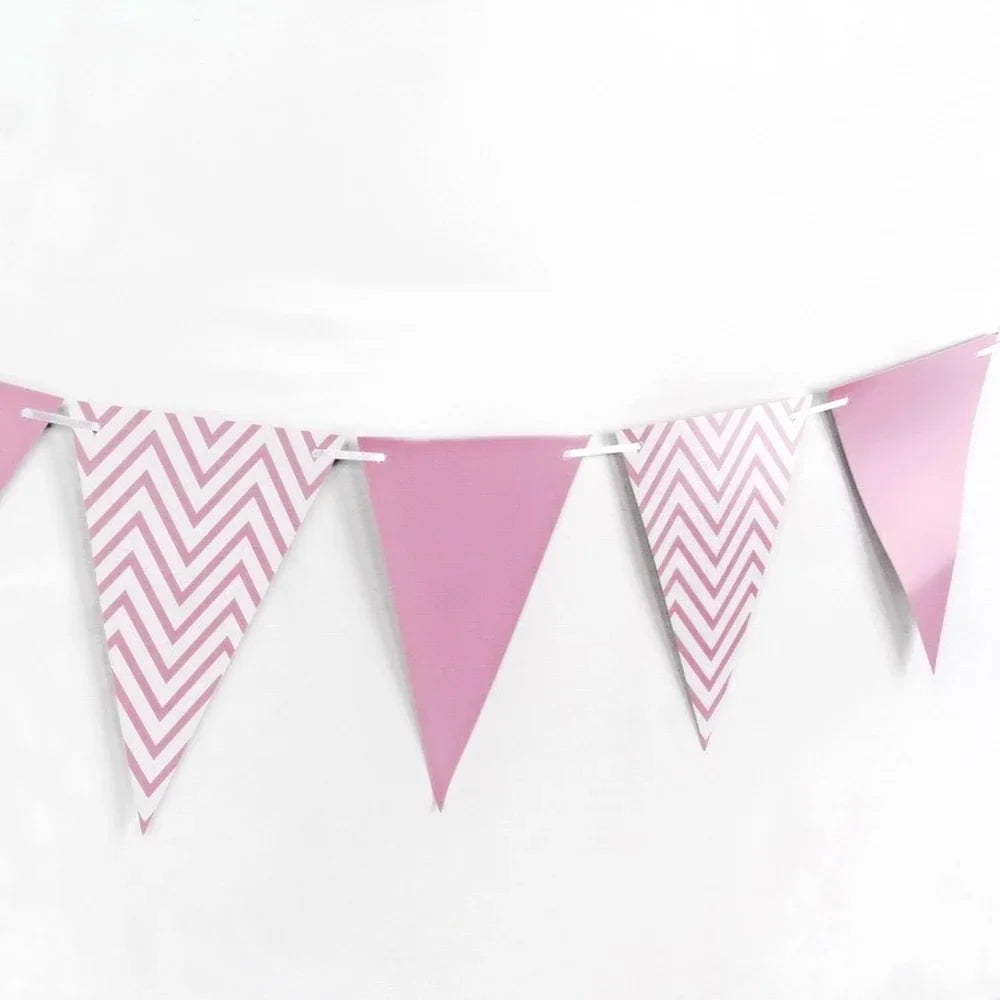 Afralia™ New Wave Pattern Bronzing Party Decoration Flag Pennant Triangle Hanging