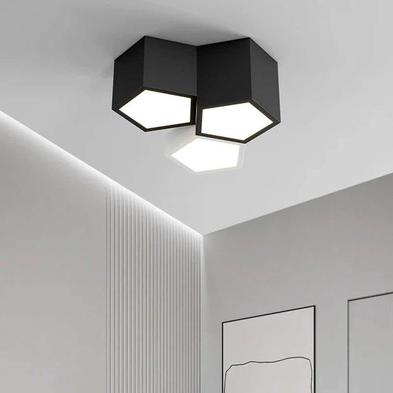 Afralia™ Geometric Ceiling Lamps: Modern & Creative Lighting Fixtures for Master Bedroom