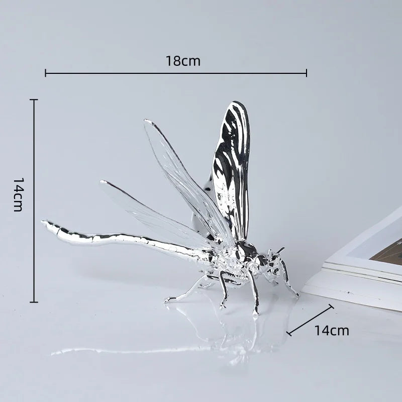 Afralia™ Metal Insect Sculpture Figurine Home Decor Accessory