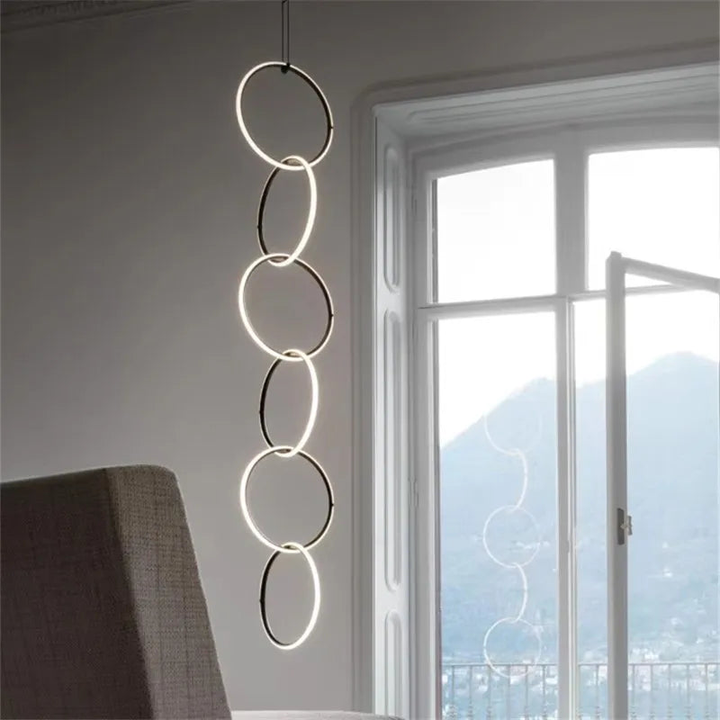 Afralia™ Minimalistic Pendant Light - Designer Ring Lamp for Office, Living Room, Bedroom