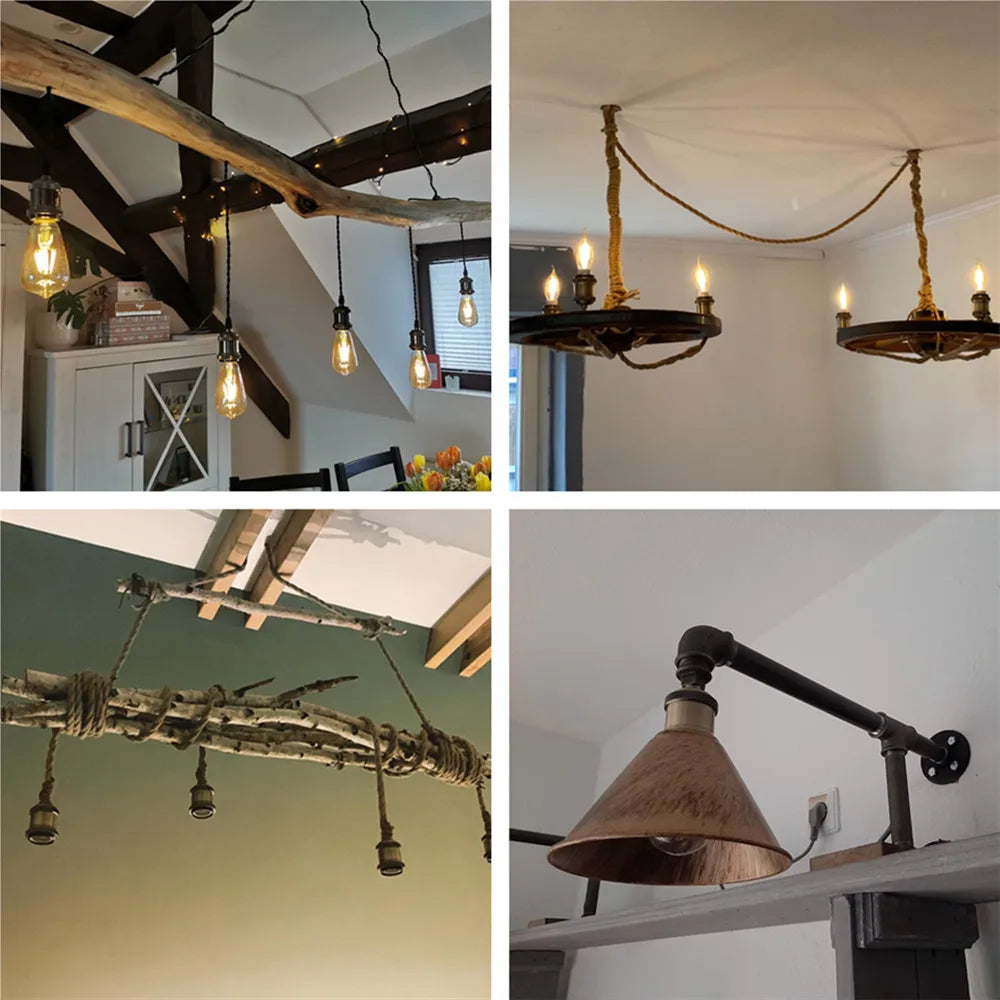 Afralia™ Industrial Retro Lamp Holder Base E26 E27 Vintage Fitting for Pendant Ceiling Fixture