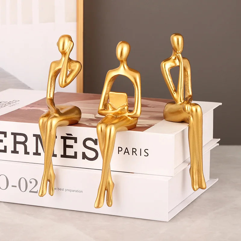 Afralia™ Abstract Figurines Set of 3 - Modern Art Sculpture for Home and Office