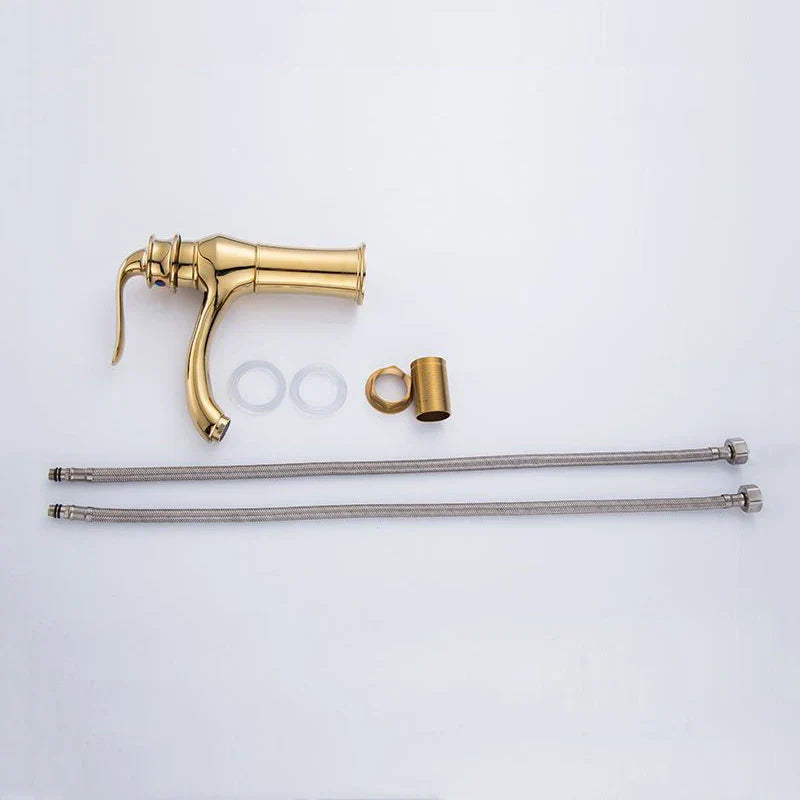 Afralia™ Gold Basin Faucet Modern Bathroom Sink Mixer Tap Single Handle Kitchen Accessories