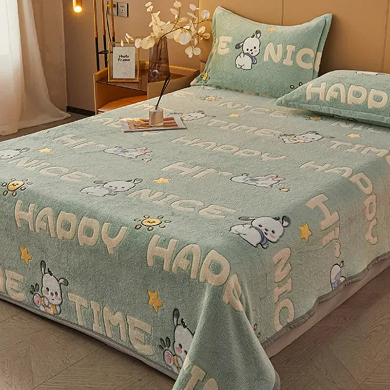 Afralia™ Cartoon Flannel Blanket: Cozy All-Season Sofa Cover & Bed Sheet