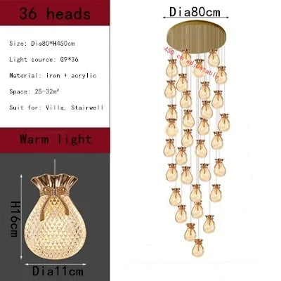 Modern LED Chandelier: Afralia™ Lucky Bag Ceiling Lamps for Home Decor, Living Room, Bedroom