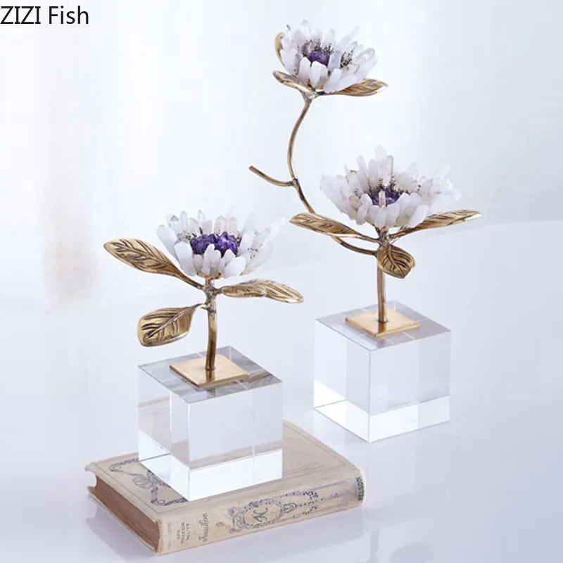 Afralia™ Crystal Flower Branch Desk Ornament