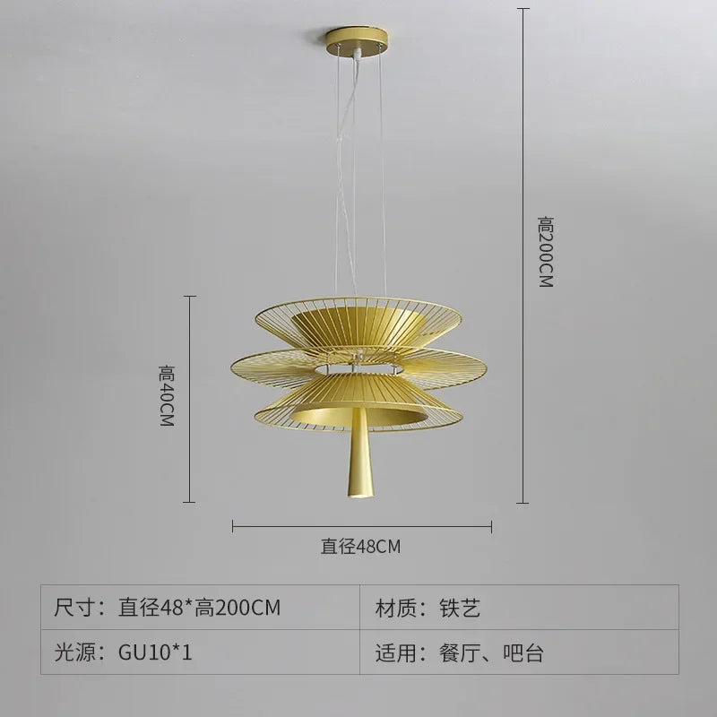 Afralia™ Iron Art Dinning Room Pendant Light in Black/Gold - Modern Nordic LED Fixture