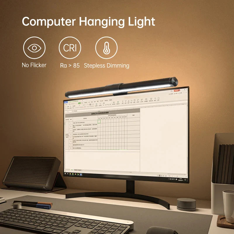 Afralia™ LED Monitor Bar Light for Dimming PC Screen, Stepless RGB Desk Lamp