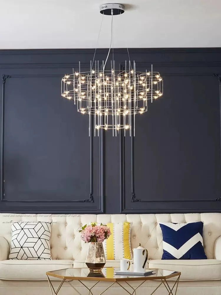 Afralia™ Stainless Steel Chandeliers: Modern Classic, Unique LED Dimmable Lamps for Living Room