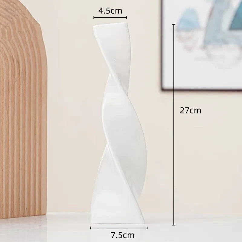 Afralia™ Torsion Ceramic Vase | Geometric Abstract Decor | Home Decoration Pieces