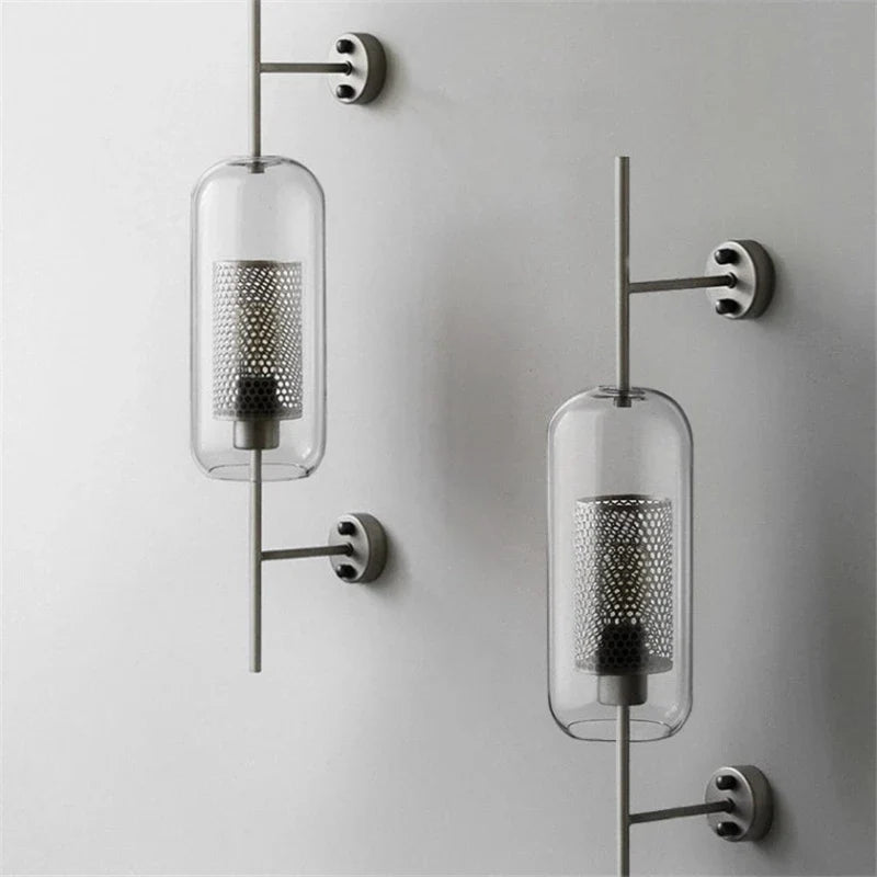 Afralia™ Industrial Wind Grid Wall Lamp for Living Room, Bedroom, Restaurant, Study, Loft