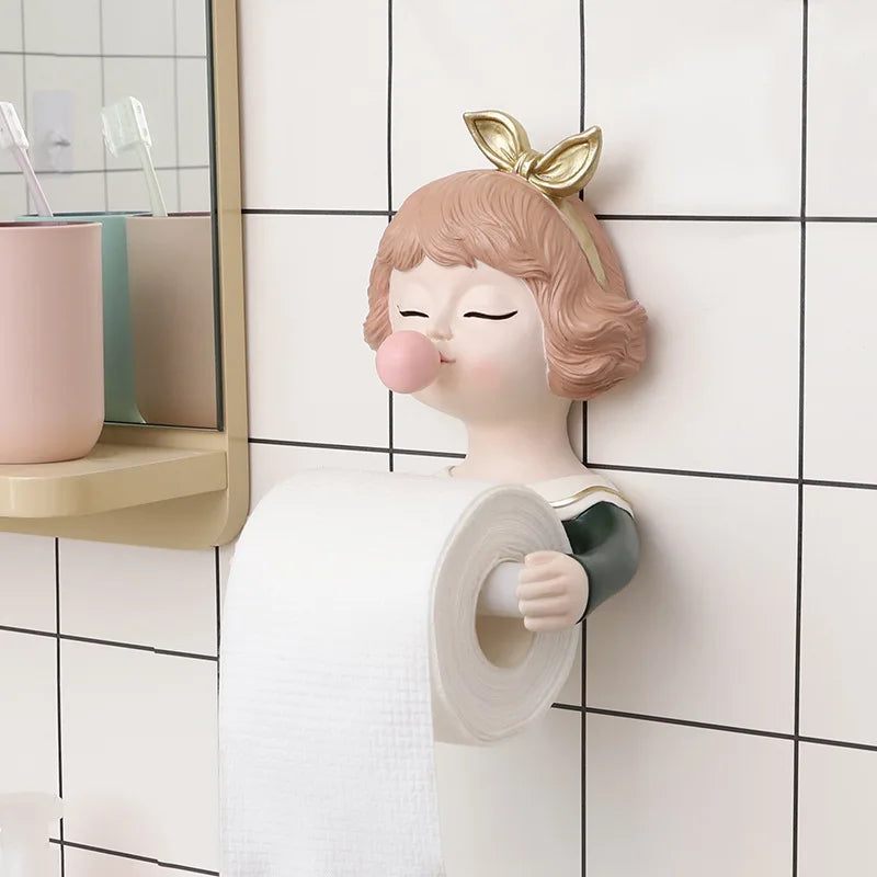 Afralia™ Resin Bubble Toilet Paper Holder Wall-mounted Bathroom Tissue Rack Rolls Hanger Shelf