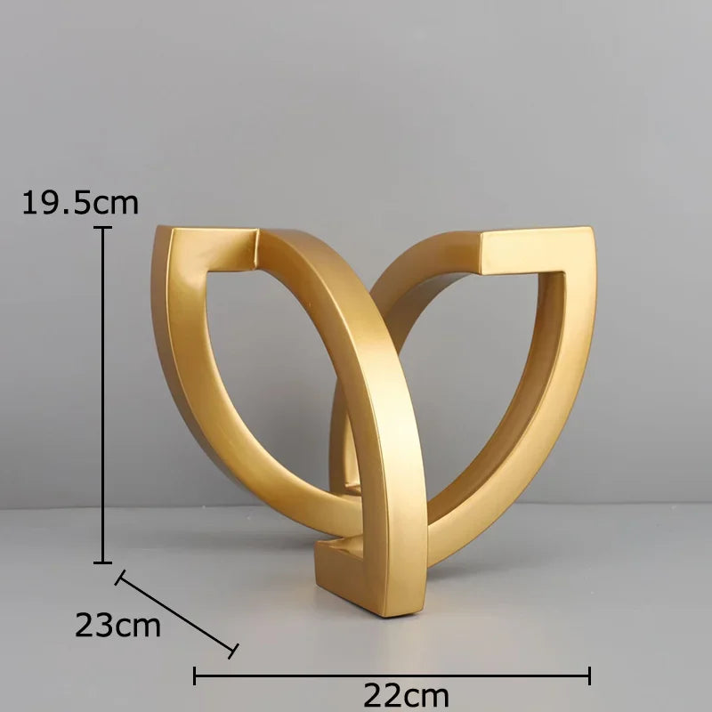 Afralia™ Geometric Metal Statue Desk Decoration Modern Sculpture Room Decor