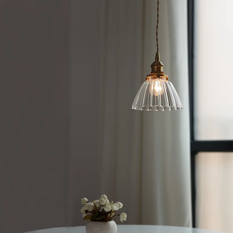 Afralia™ Clear Glass Wire Pendant Light Fixture Nordic Modern Hanging Lamp
