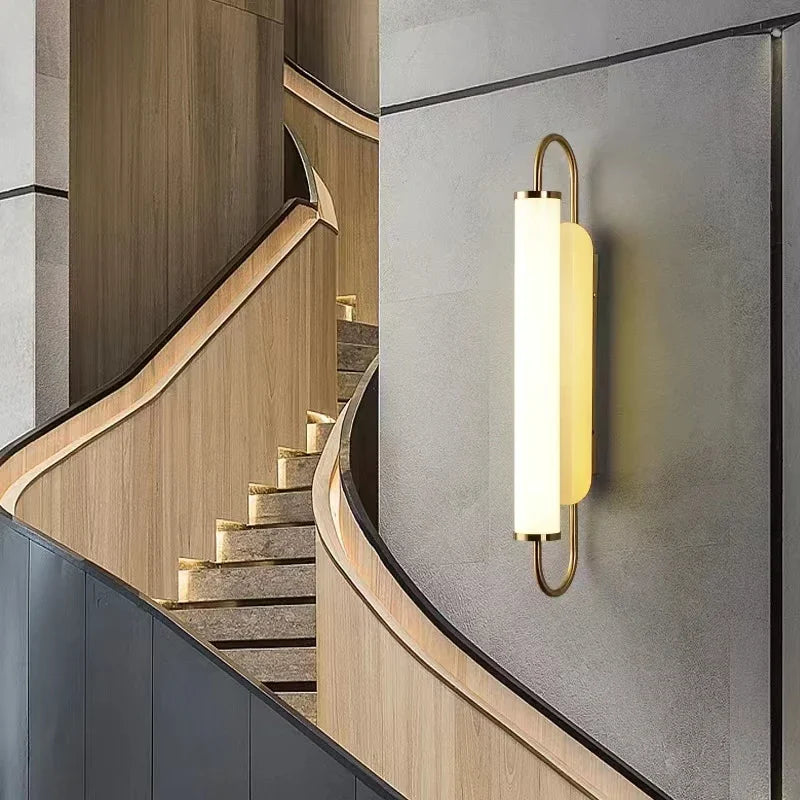 Afralia™ Nordic White Acrylic LED Wall Lamp for Modern Living Room and Bedroom.