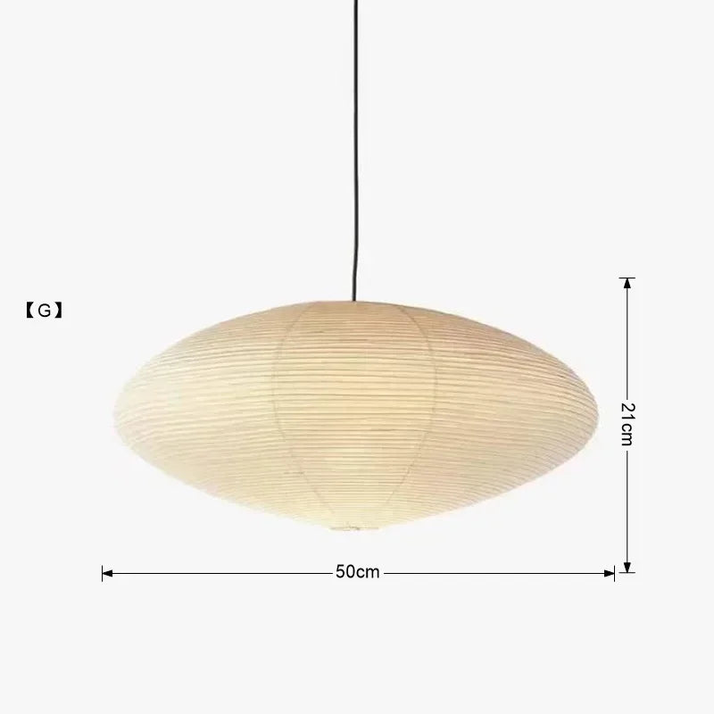 Afralia™ Japanese Wabi Sabi Pendant Light LED E27 Noguchi Akari Rice Paper Ceiling Hanging