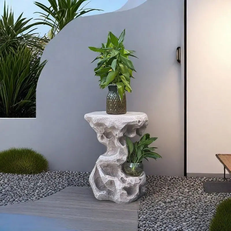 Afralia™ Chinese Resin Floor Flower Stand, Modern Minimalist Living Room Decor