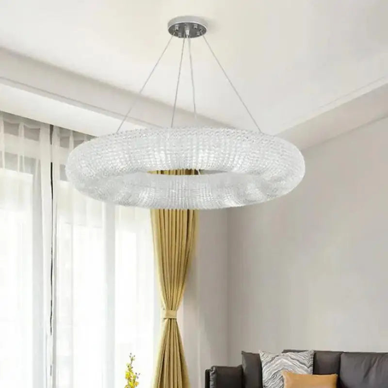 Afralia™ Crystal Luxury Pendant Light: Elegant E14 LED Fixture for Living Room Decor