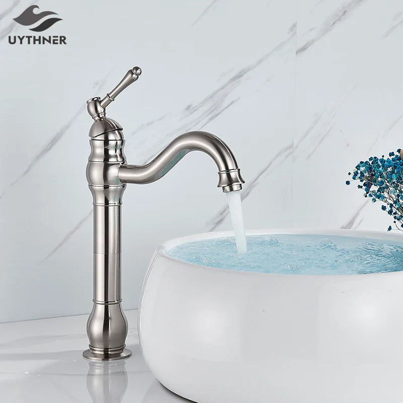 Afralia™ Brushed Nickel Single Handle Bathroom Sink Faucet Swivel Spout Mixer Tap