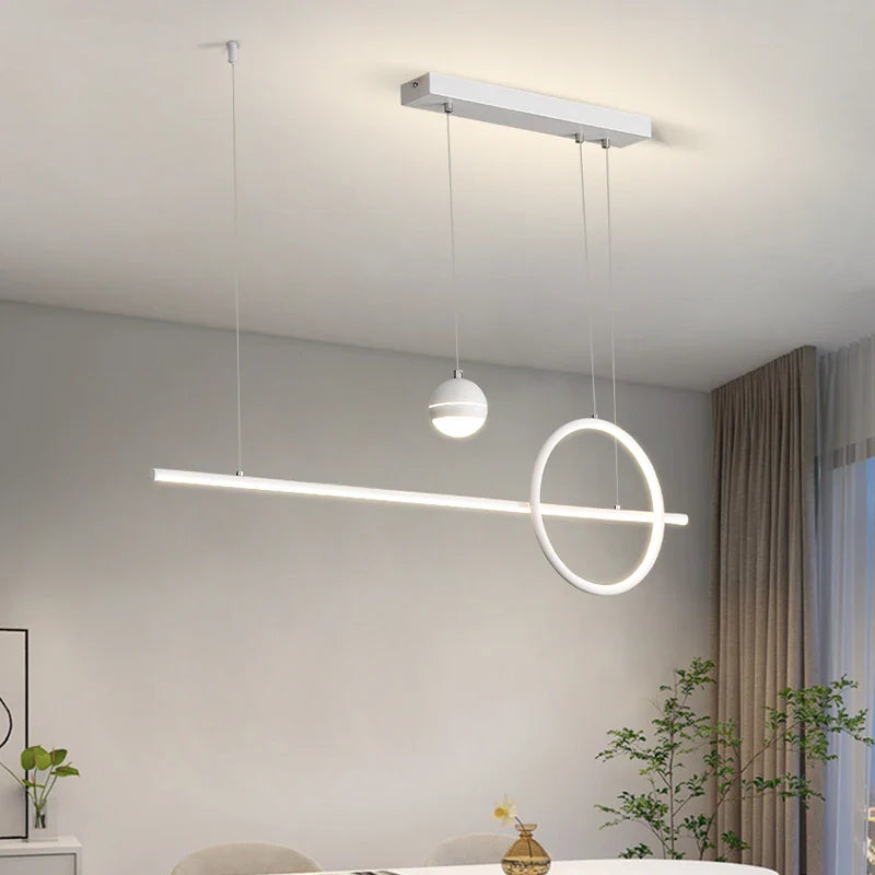 Afralia™ Modern LED Pendant Chandelier Dimmable Ceiling Light for Living Room & Kitchen