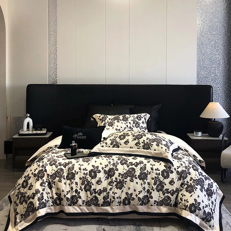 Afralia™ Luxury Vintage Egyptian Cotton Bedding Set with Digital Printing