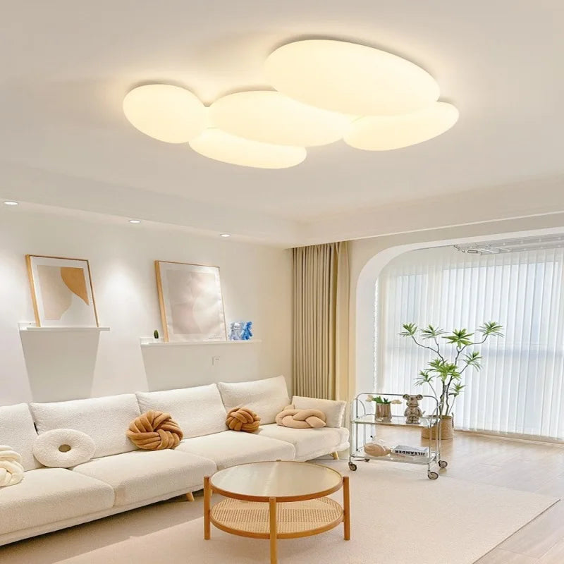 Afralia™ Nordic Cream LED Ceiling Lamp - Modern, Minimalist for Living Room, Bedroom, Restaurant