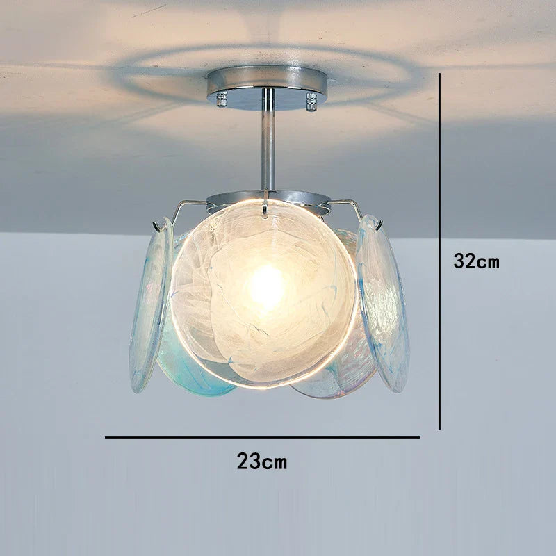 Afralia™ Mulano Blue Glass Chandelier - Elegant Art Decor for Dining Room.