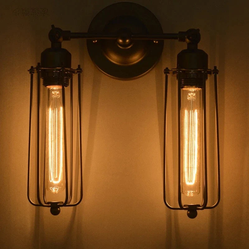 Afralia™ Retro Vintage Industrial Wall Light Bedside Lamp Living Room Bedroom Staircase Lighting Fixtur