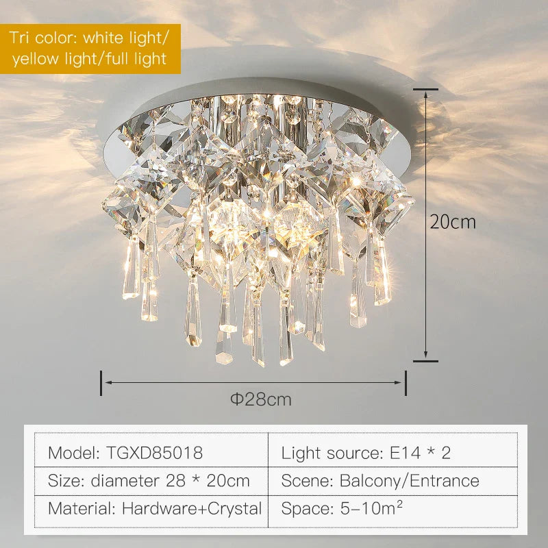 Afralia™ Crystal Light: Modern Luxury Living Room Bedroom Dining Room Ceiling Light