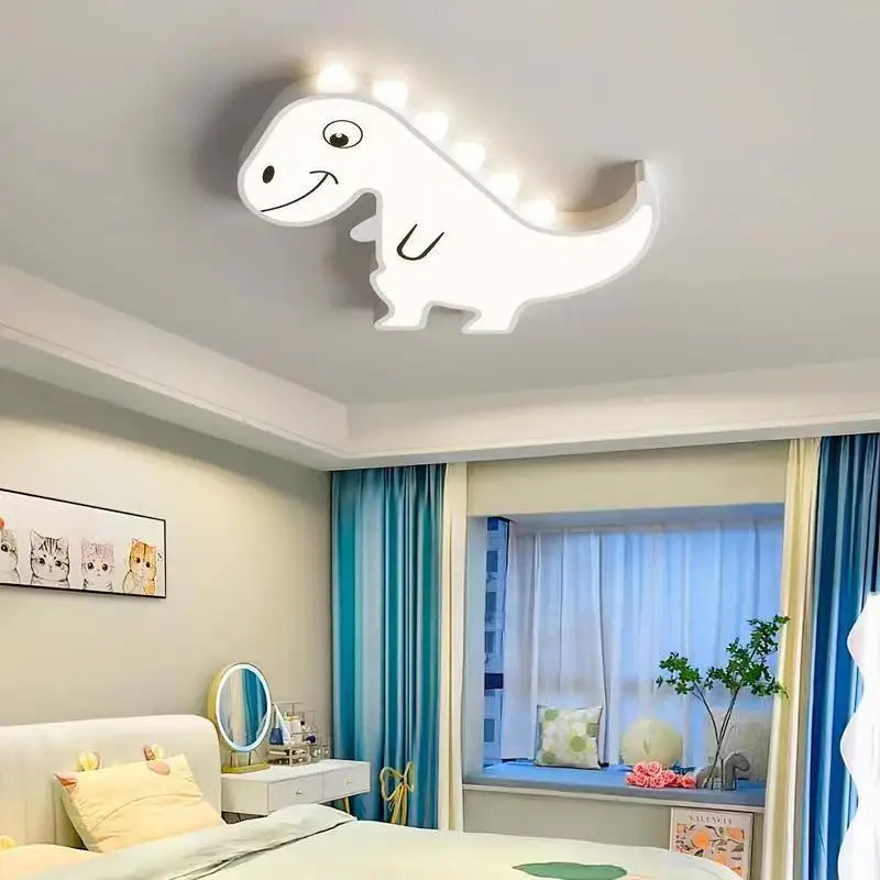 Afralia™ Kids Room Ceiling Lamp Full Spectrum Eye Protection Cream Wind Airplane Light