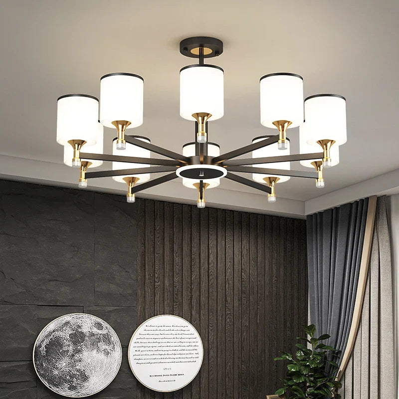 Afralia™ Glass Chandelier: Nordic Modern LED Hanging Light for Living Room and Bedroom