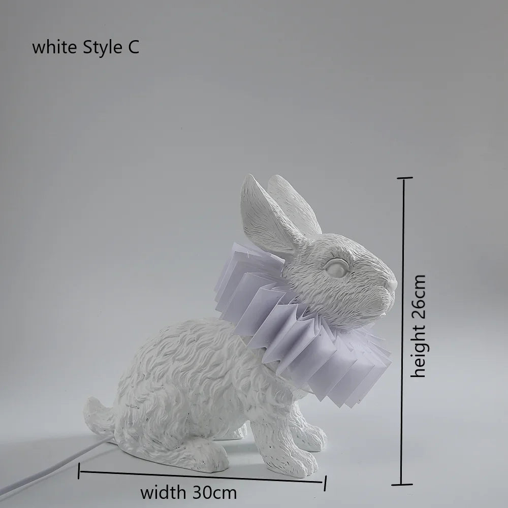Afralia™ Rabbit LED Table Lamp: Modern Bedroom Bedside Light, Living Room Decor